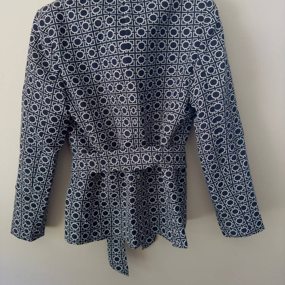 Le Suit Blazer Jacket Womens Size 4 Blue White - Picture 3 of 15